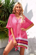 Rainbow Stripe Openwork Slit Cover Up | Dress In Beauty