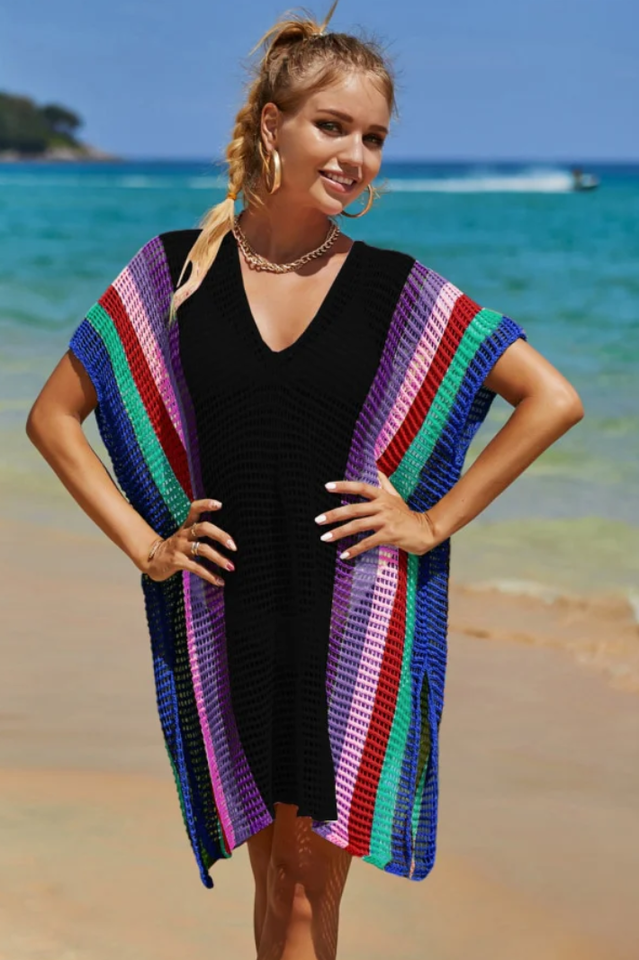 Rainbow Colorblock Crochet Cover Up | Dress In Beauty