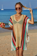 Rainbow Colorblock Crochet Cover Up | Dress In Beauty
