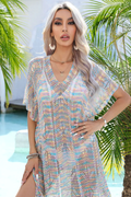 Multicolored Openwork Tassel Slit Cover-Up | Dress In Beauty