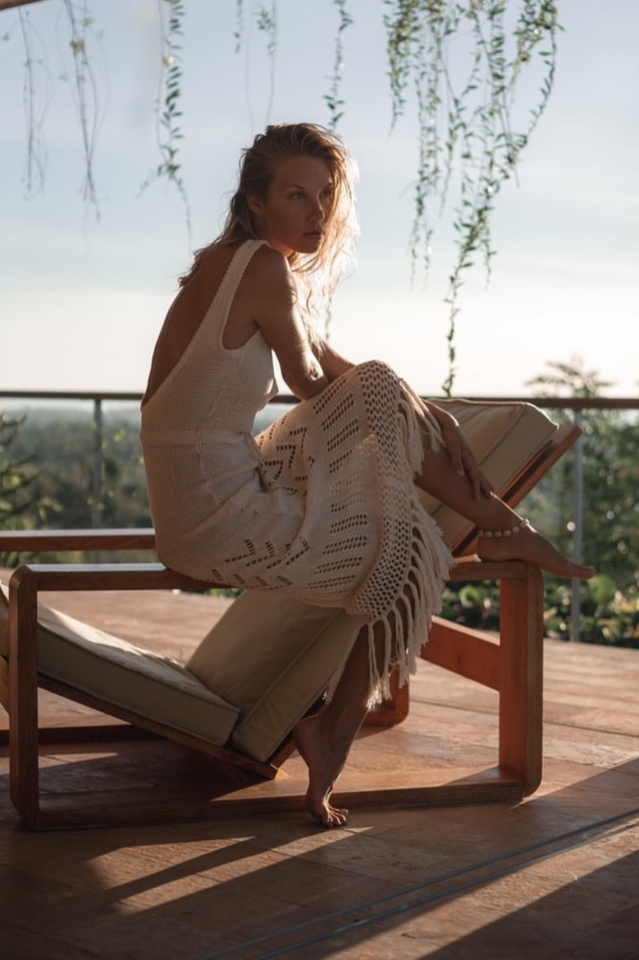 Tassel Hem Crochet Knit Cover Up Dress | Dress In Beauty