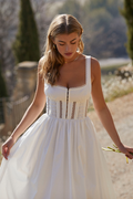 White Lace Trim Midi Dress | Dress In Beauty