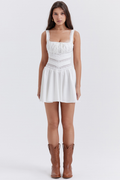 White Lace Trim Mini Dress | Dress In Beauty