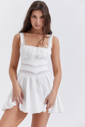 White Lace Trim Mini Dress | Dress In Beauty