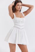 White Lace Trim Mini Dress | Dress In Beauty