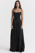 Anabella Black Lace Up Maxi Dress | Dress In Beauty