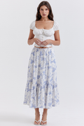 Aitana Blue Print Top + Skirt Set | Dress In Beauty