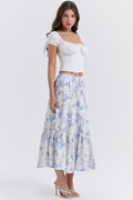 Aitana Blue Print Top + Skirt Set | Dress In Beauty