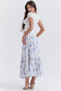 Aitana Blue Print Top + Skirt Set | Dress In Beauty