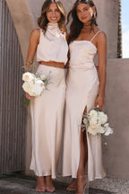 Halter neck crop top and maxi skirt set - View 21 | WEUXS