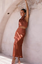 Halter neck crop top and maxi skirt set - View 18 | WEUXS