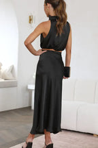 Halter neck crop top and maxi skirt set - View 32 | WEUXS