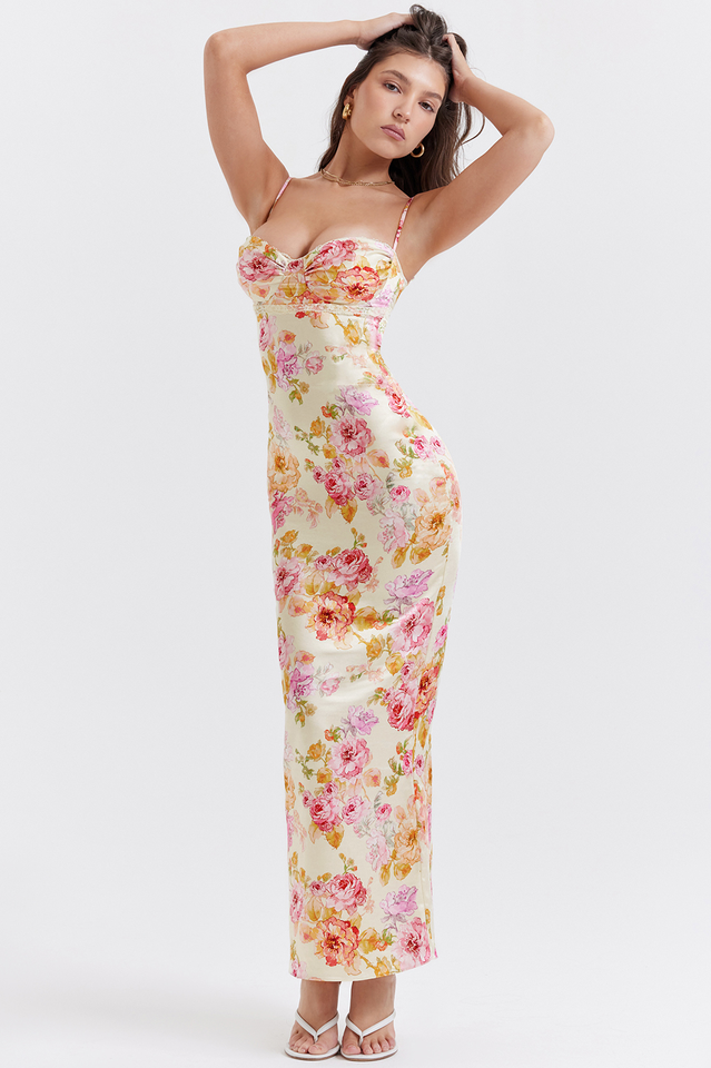 Josefina Ivory Floral Maxi Dress | Dress In Beauty