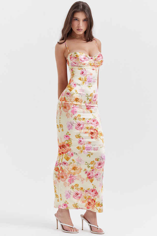 Josefina Ivory Floral Maxi Dress | Dress In Beauty