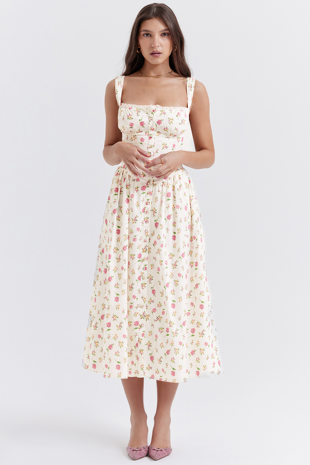 Tatiana Rose Print Midi Sundress | Dress In Beauty