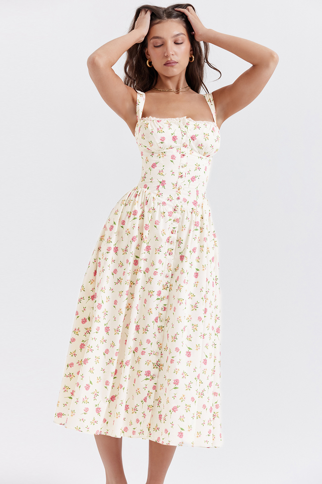 Tatiana Rose Print Midi Sundress | Dress In Beauty