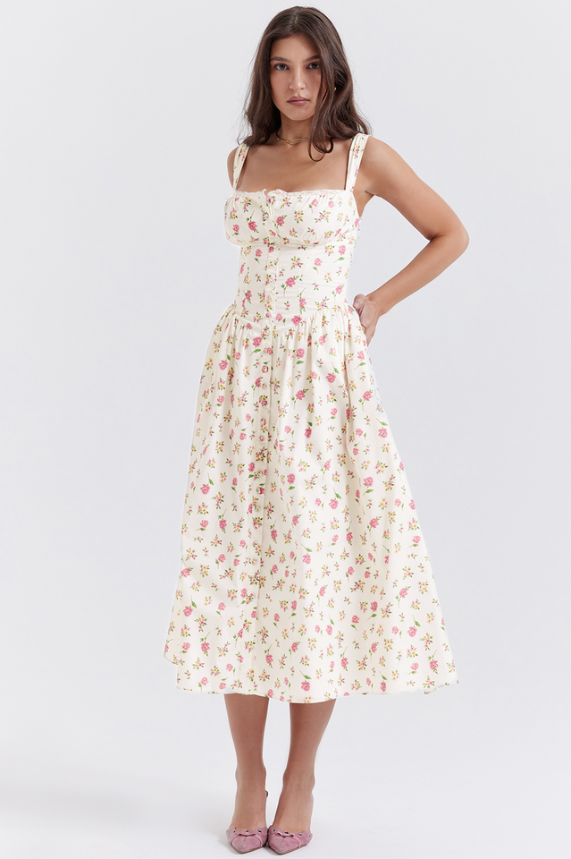 Tatiana Rose Print Midi Sundress | Dress In Beauty