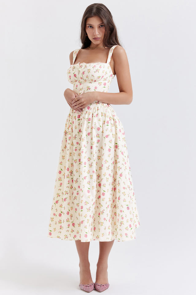 Tatiana Rose Print Midi Sundress | Dress In Beauty