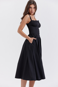 Tatiana Black Midi Sundress | Dress In Beauty