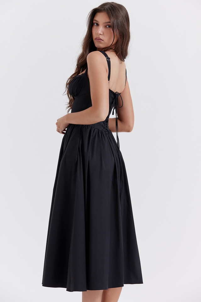 Tatiana Black Midi Sundress | Dress In Beauty