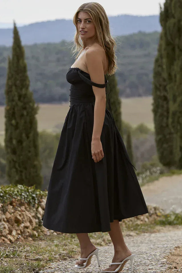 Tatiana Black Midi Sundress - View 11 | WEUXS