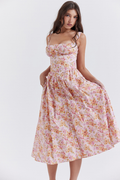 Tatiana Pink Floral Print Midi Dress | Dress In Beauty