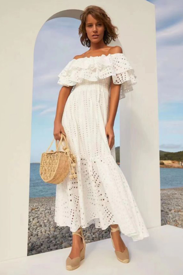 Tulum Off Shoulder Eyelet Dress | Dress In Beauty
