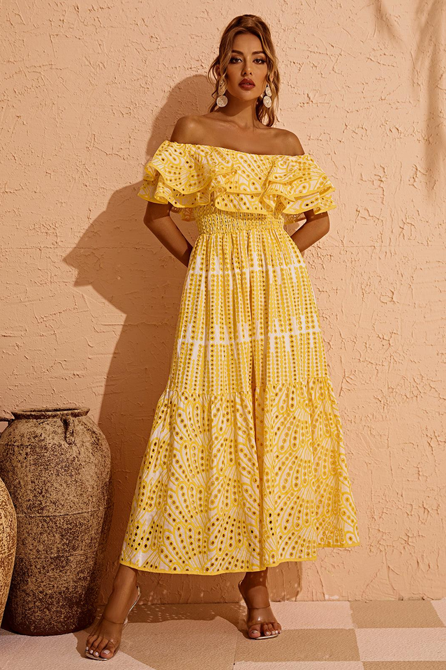 Tulum Off Shoulder Eyelet Dress | Dress In Beauty
