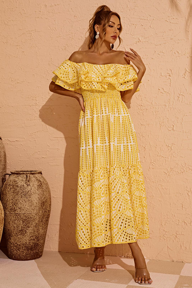 Tulum Off Shoulder Eyelet Dress | Dress In Beauty