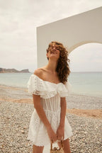 Bardot embroidered cotton dress - View 8 | WEUXS