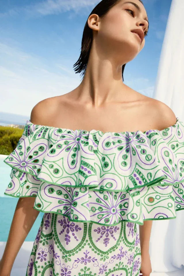 Isabella Bardot Cotton Broderie Anglaise Dress - View 6 | WEUXS