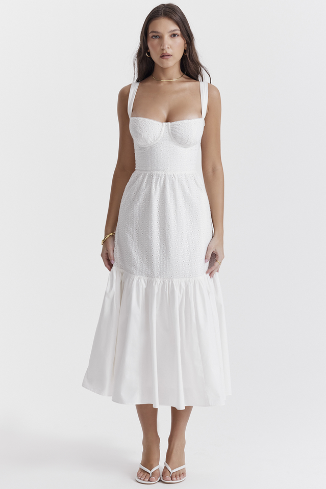Elia White Broderie Anglaise Midi Dress | Dress In Beauty