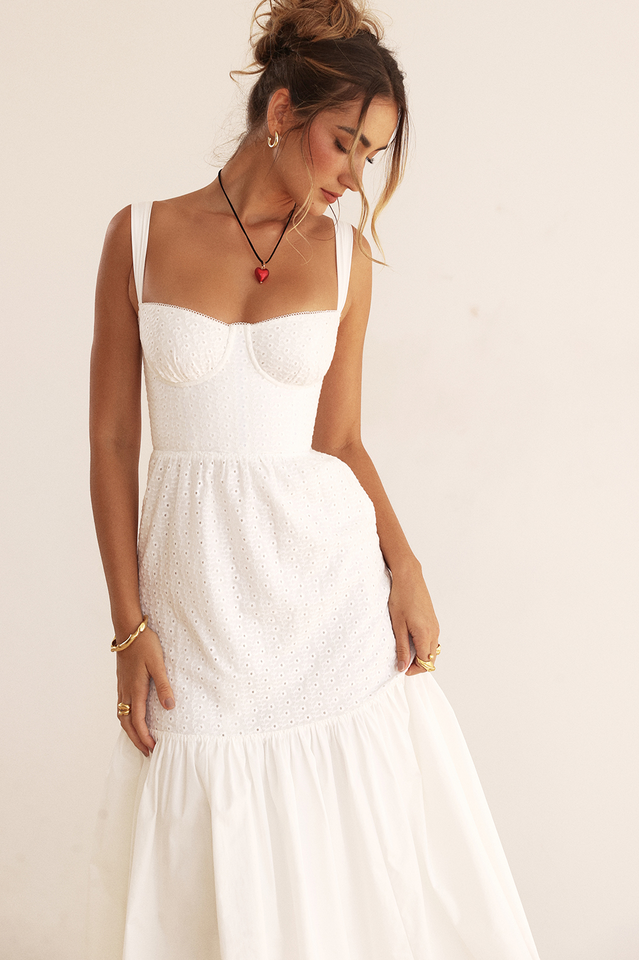 Elia White Broderie Anglaise Midi Dress | Dress In Beauty