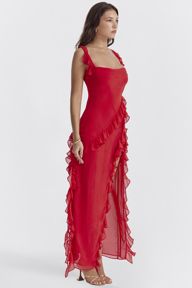 Ariel Cherry Pleated Maxi Dress | Dress In Beauty
