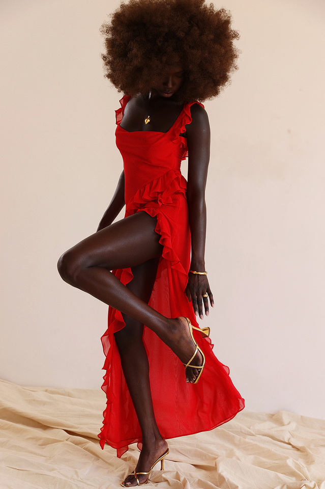 Ariel Cherry Pleated Maxi Dress | Dress In Beauty