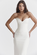 Tamara Ivory Strapless Corset Dress | Dress In Beauty
