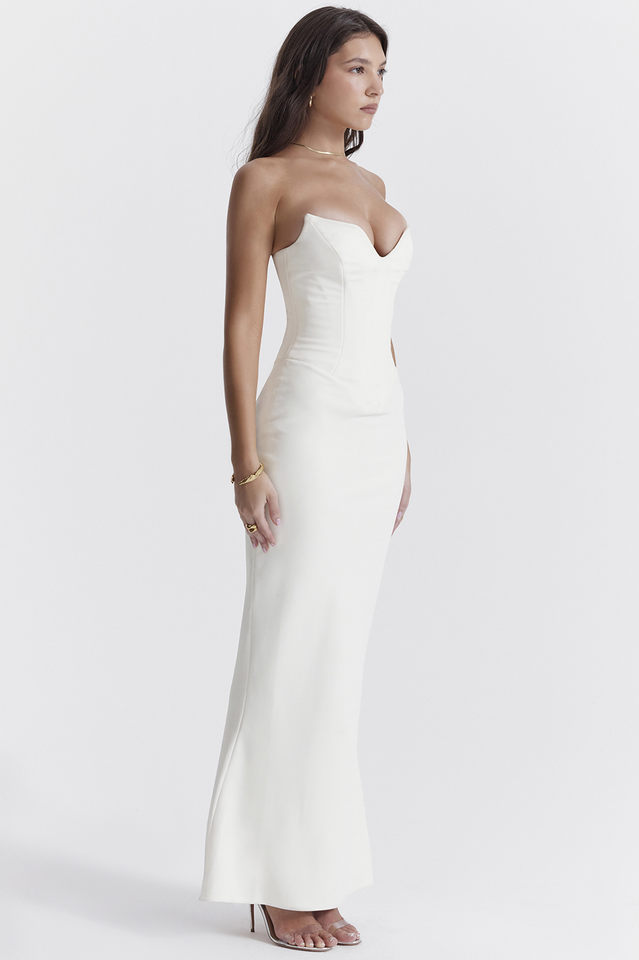 Tamara Ivory Strapless Corset Dress | Dress In Beauty