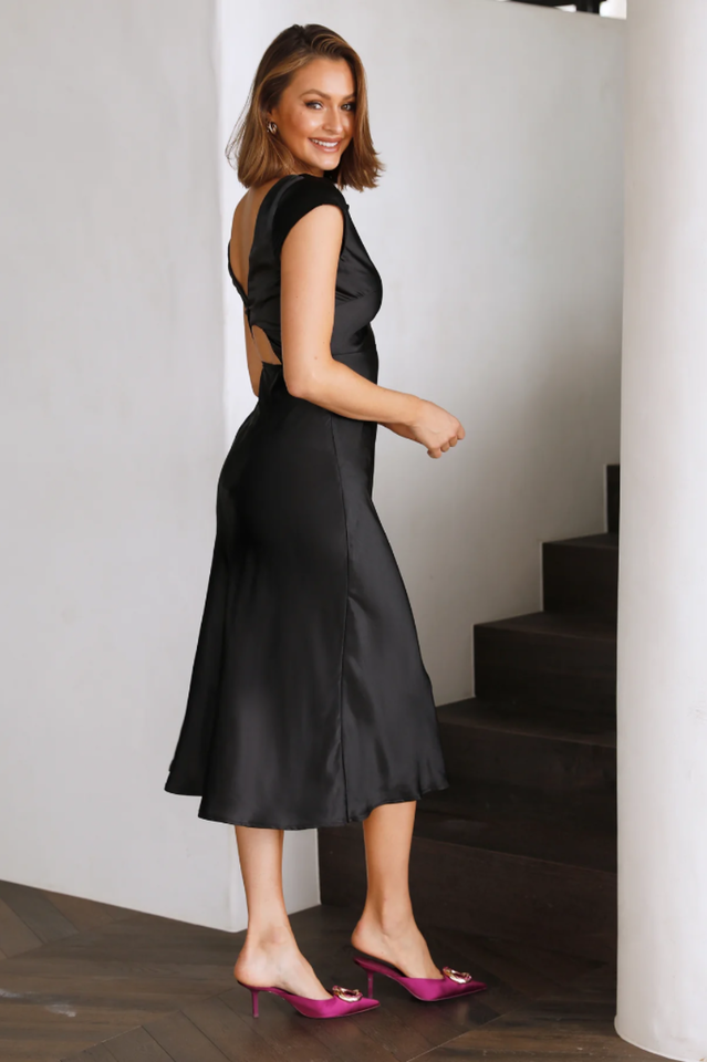 Get In Formation Satin Midi Dress | Dress In Beauty