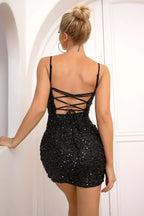 Sequin Spaghetti Strap Mini Dress - View 15 | WEUXS