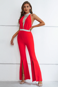 Cain High Neck Deep V Jumpsuit | Dress In Beauty