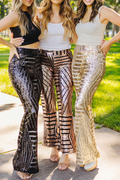 Sequin High Rise Flare Pants | Dress In Beauty