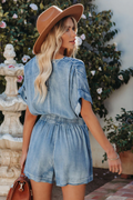 Judith Pocketed Chambray Romper | Dress In Beauty