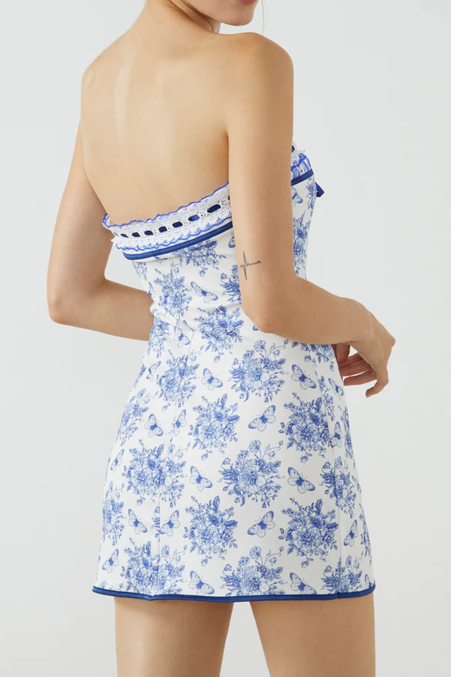 Butterfly Bouquet Floral Tube Short Dress | Dress In Beauty