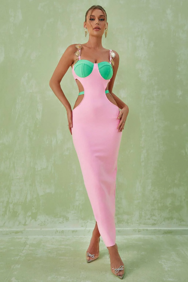 Strappy Metal Trim Cut Out Maxi Dress | Dress In Beauty