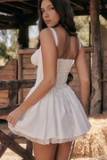 Pietra White Corset Mini Dress | Dress In Beauty