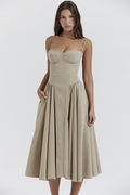 Samaria Taupe Corset Sun Dress | Dress In Beauty