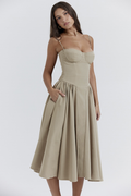 Samaria Taupe Corset Sun Dress | Dress In Beauty