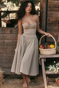 Samaria Taupe Corset Sun Dress | Dress In Beauty