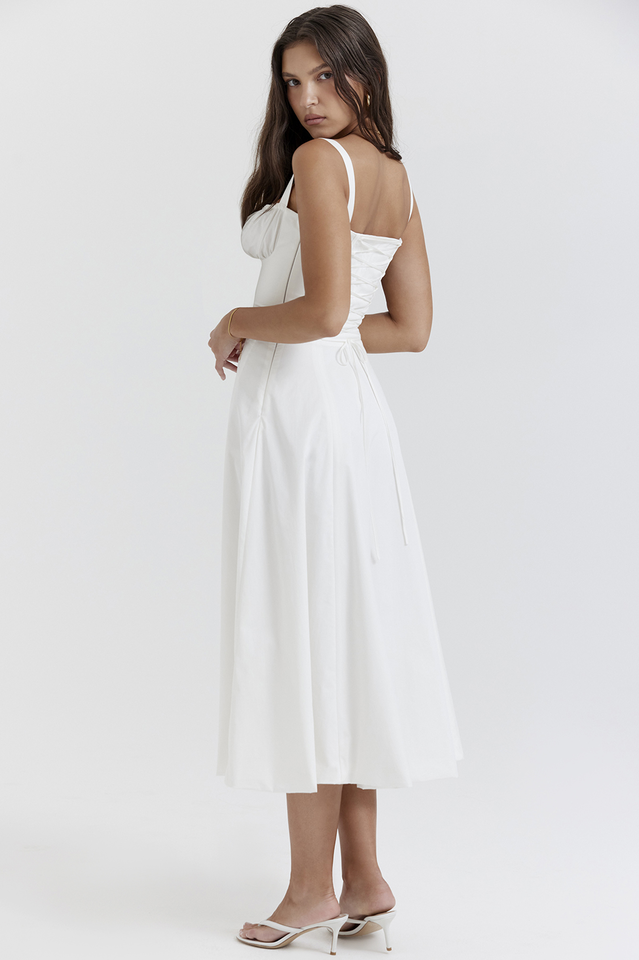 Carmen White Bustier Sundress | Dress In Beauty