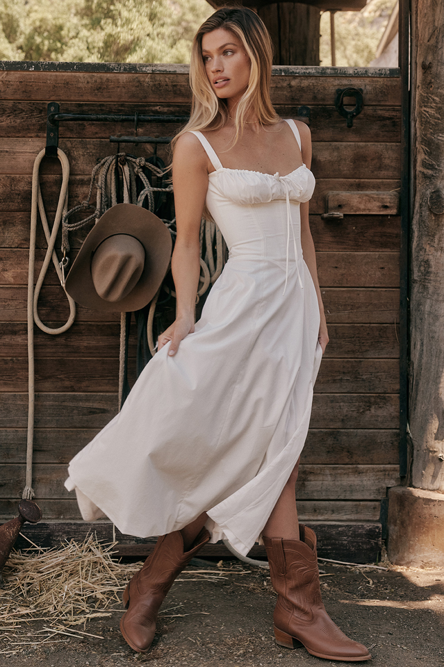 Carmen White Bustier Sundress | Dress In Beauty